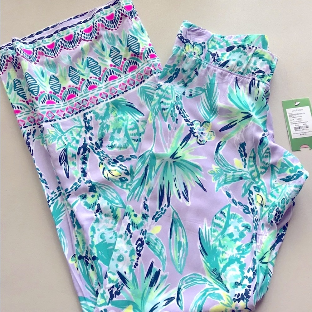 Lilly Pulitzer NWT 33" Bal Harbour Palazzo Pants Its Impawsible $128 Size 2XS - Picture 2 of 10